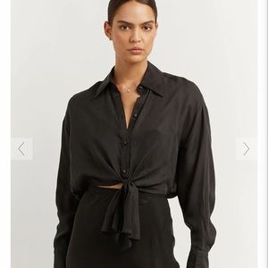 DISSH MARTINI BLACK TIE FRONT SHIRT